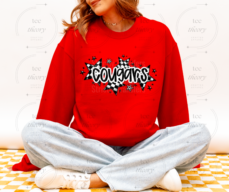 Cougars Checkered Stars sweatshirt
