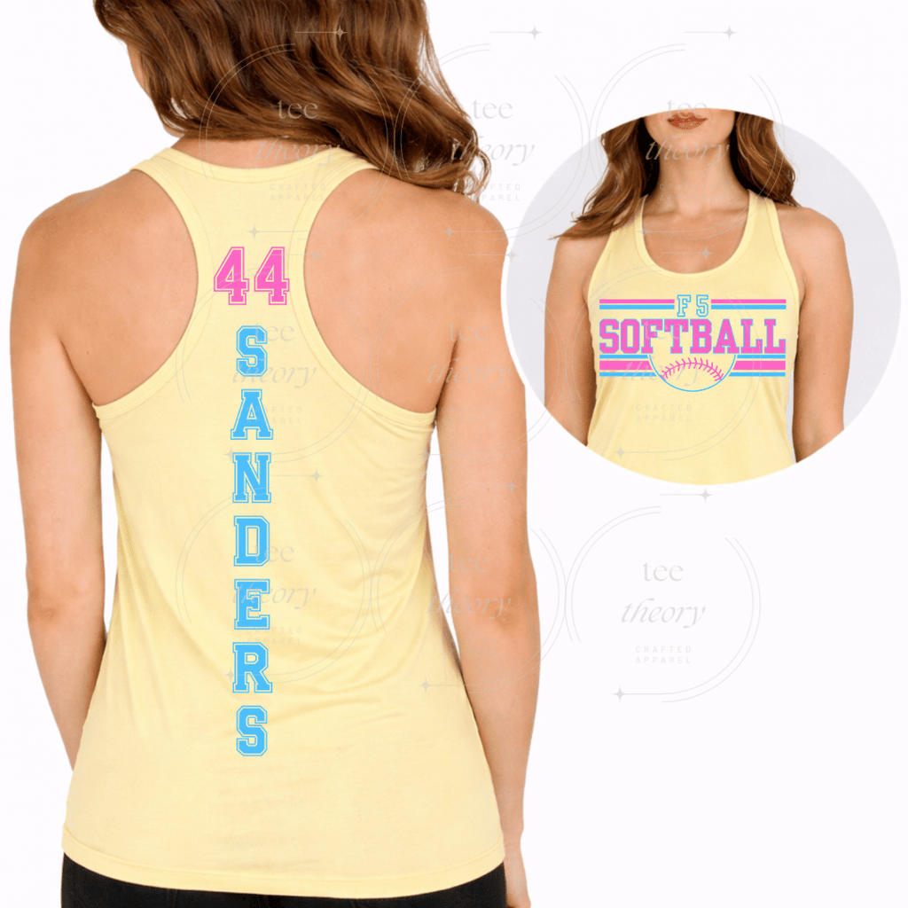 F5 Racerback Tank with Name and Number on Back