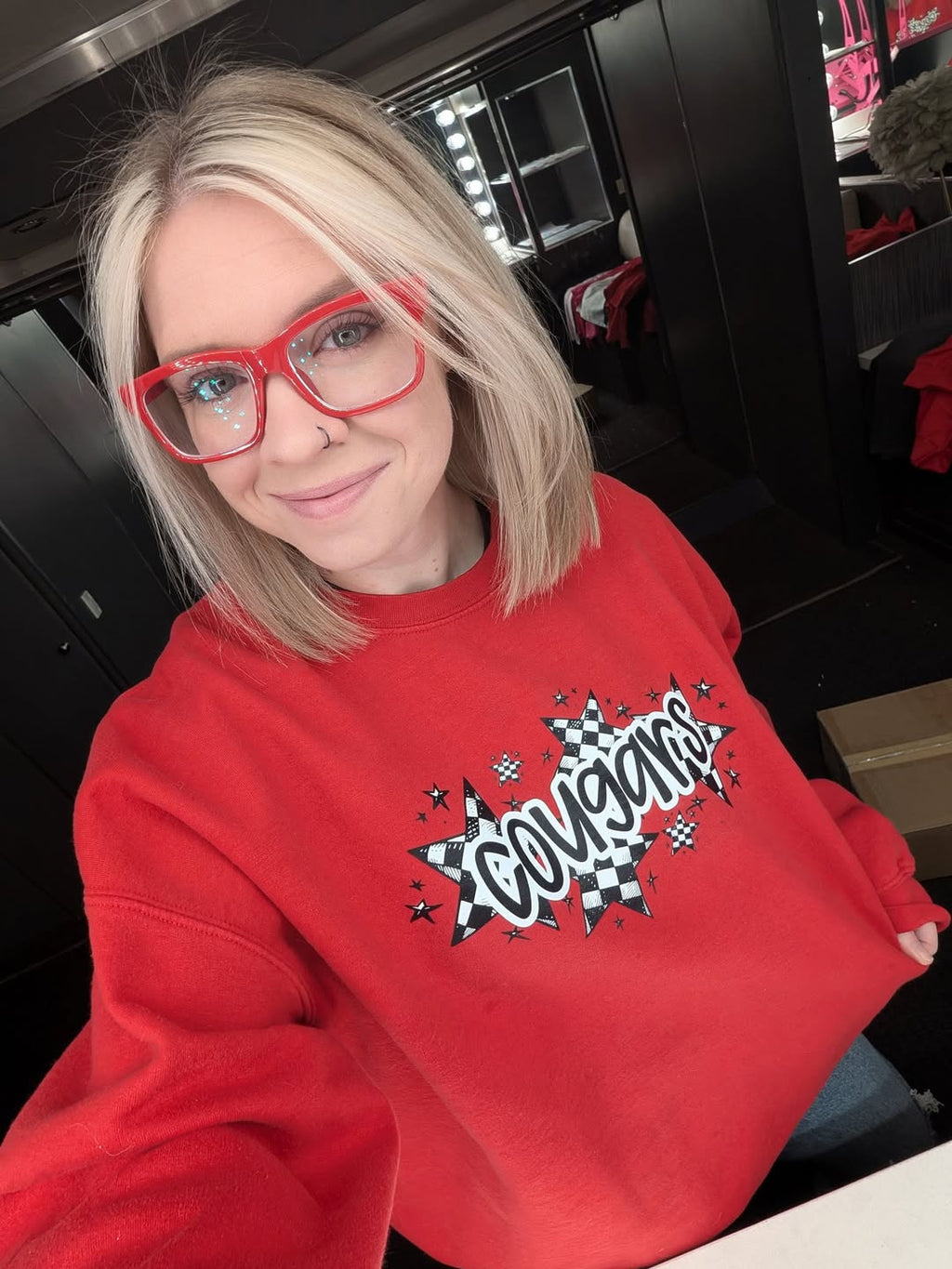 Cougars Checkered Stars sweatshirt