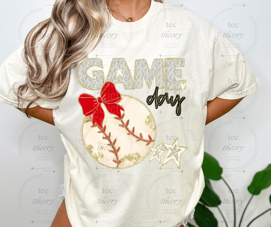 Baseball Game Day Red tee