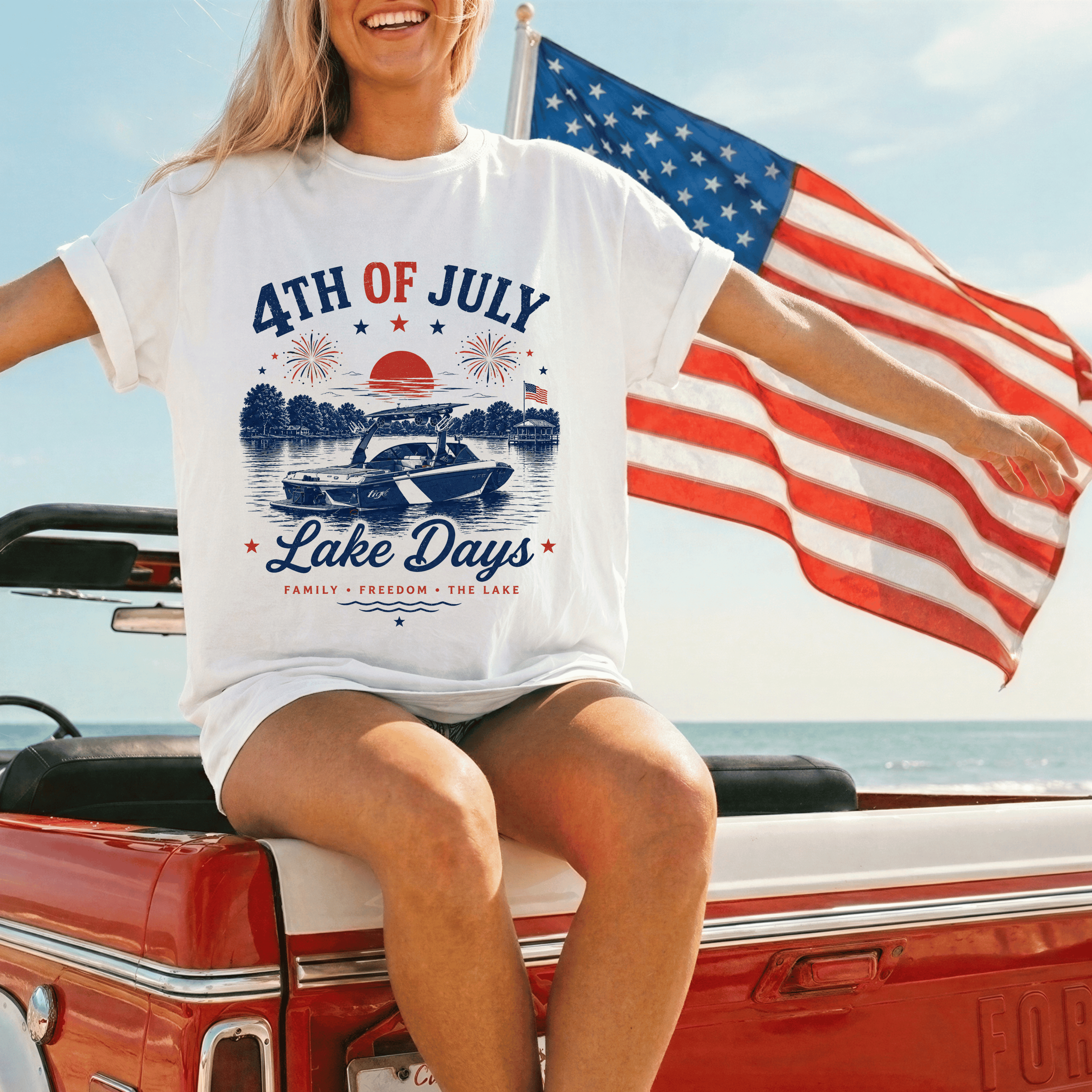 Lake Days 4th of July tee