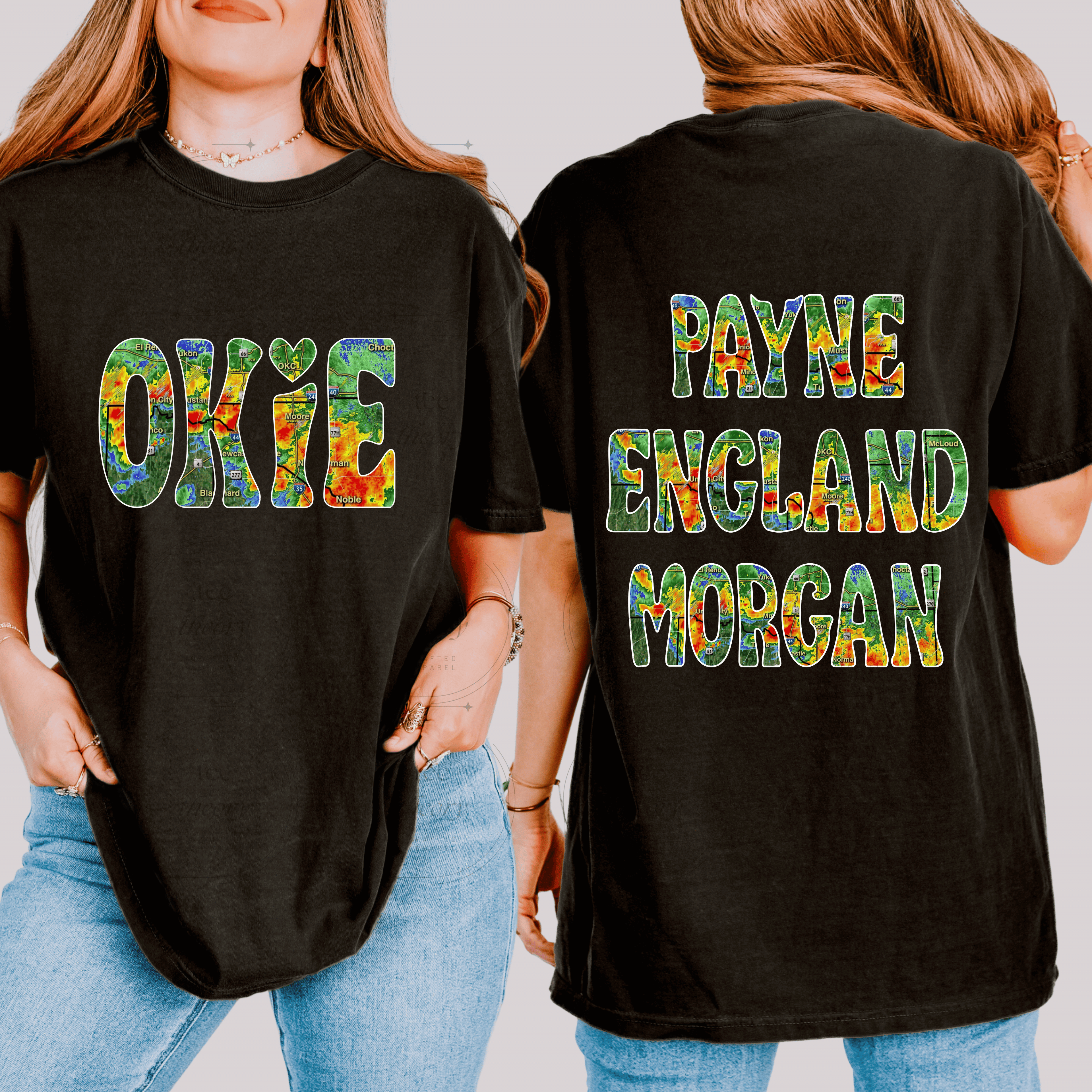 Okie Radar with Forecasters on Back Tee