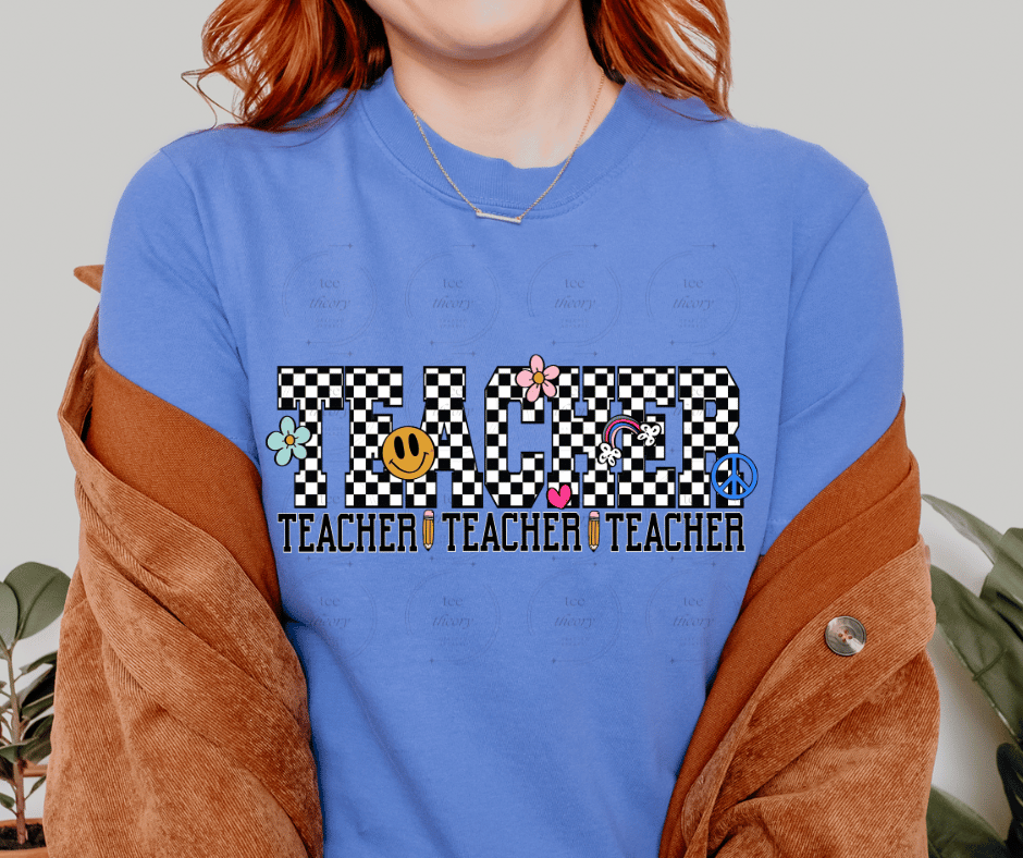Checkered Teacher Tee